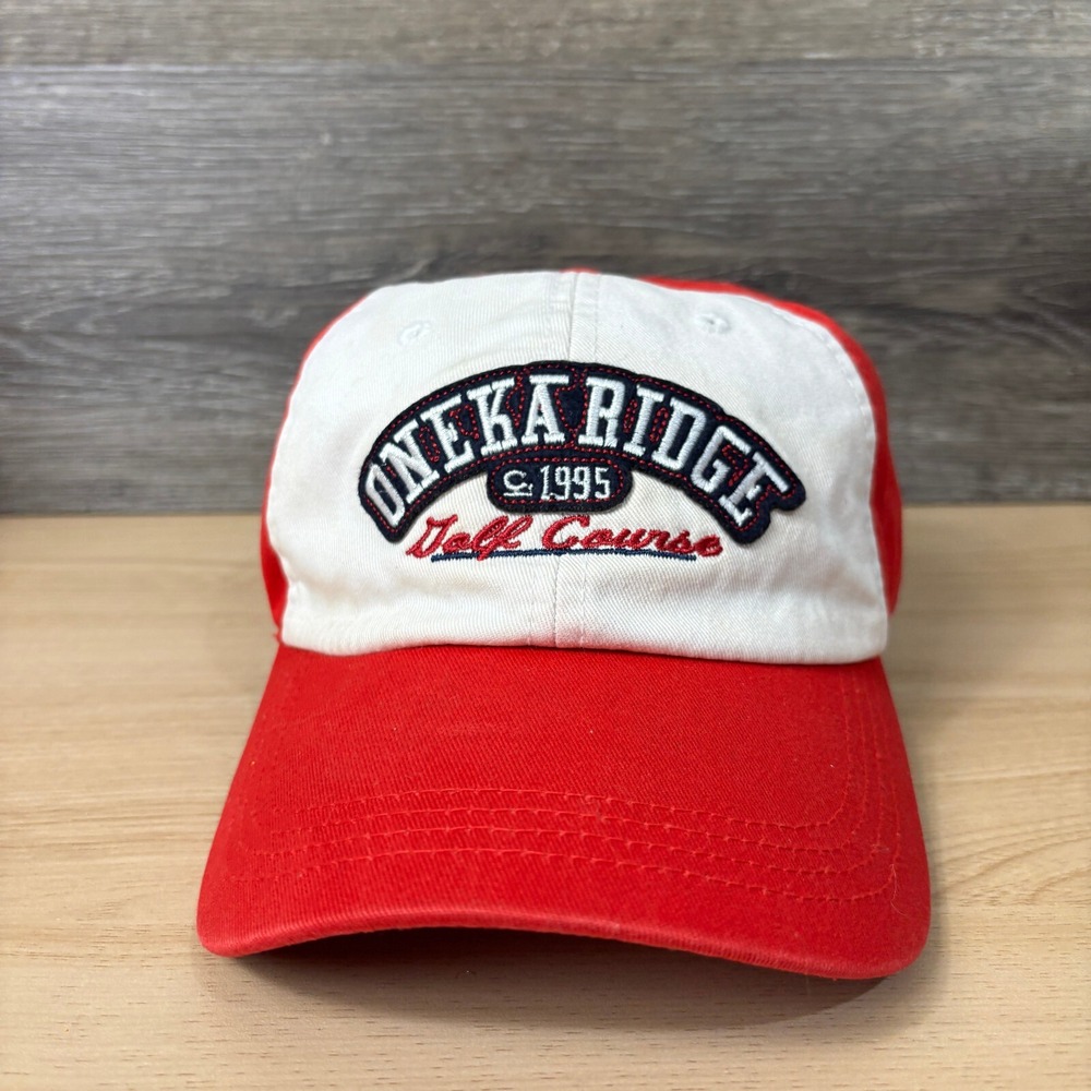 Oneka Rdige Golf Course Hat Cap‎ Strap Back Red Adjustable Ahead Mens